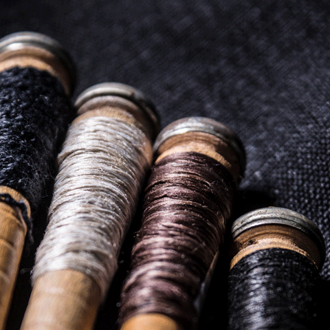 Spools of fabric yarn